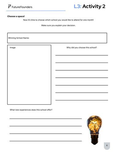 Year 3 Lesson 3 worksheet: Choose a space